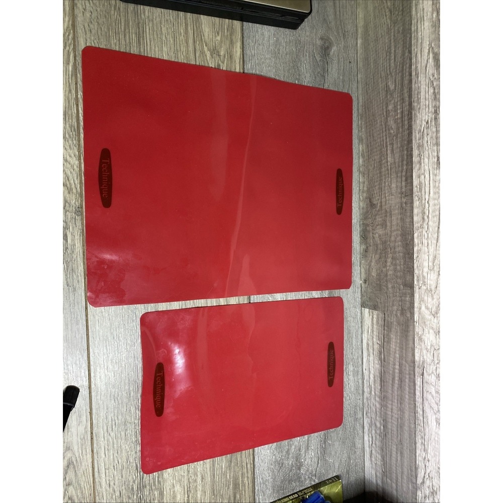 Technique Red Flexible Cutting Mats Set of 2 Non-Slip Kitchen Chopping Boards